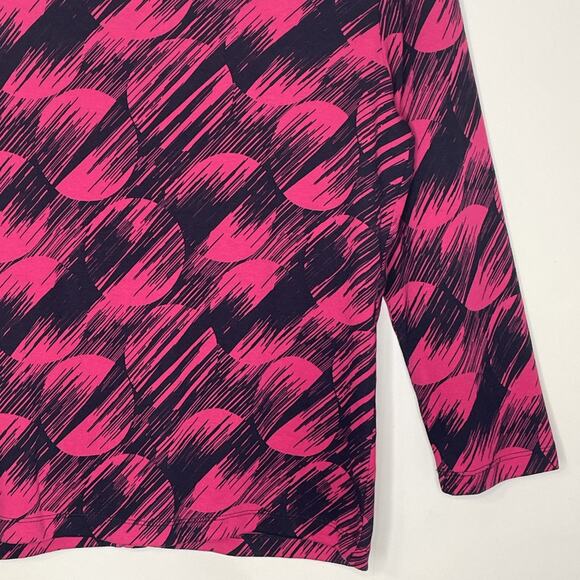 RAFAELLA Women's MEDIUM Sweater Button Front 3/4 Sleeves BLACK Dark PINK NWT - Picture 11 of 16